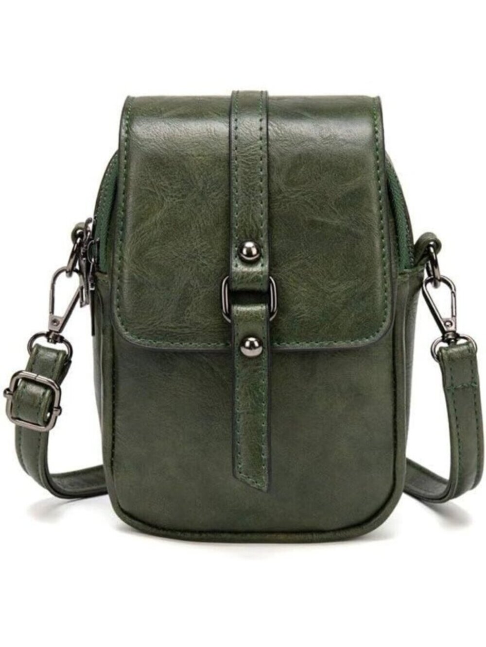 Women's Green Vintage Cross Body Phone Bag Small Messenger Shoulder Handbag